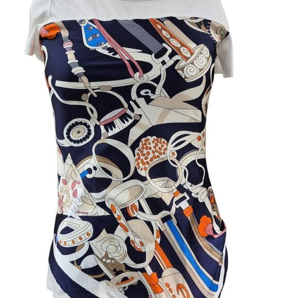 Casga Collection Cotton/Poly Pop Art Italy T-shirt Sz L Detachable Scarf - Picture 2 of 7